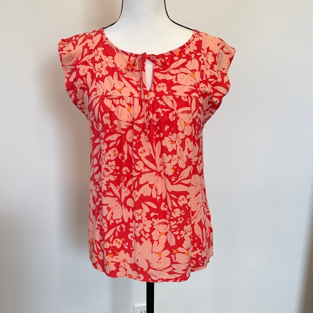 Gap Sleeveless V-Neck Tropical Floral Top Size Small